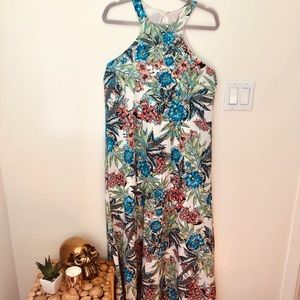 Hawaiian flowers maxi dress